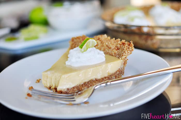Authentic Key Lime Pie Recipe
 Key Lime Pie with a Pretzel Crust and Coconut Whipped Cream