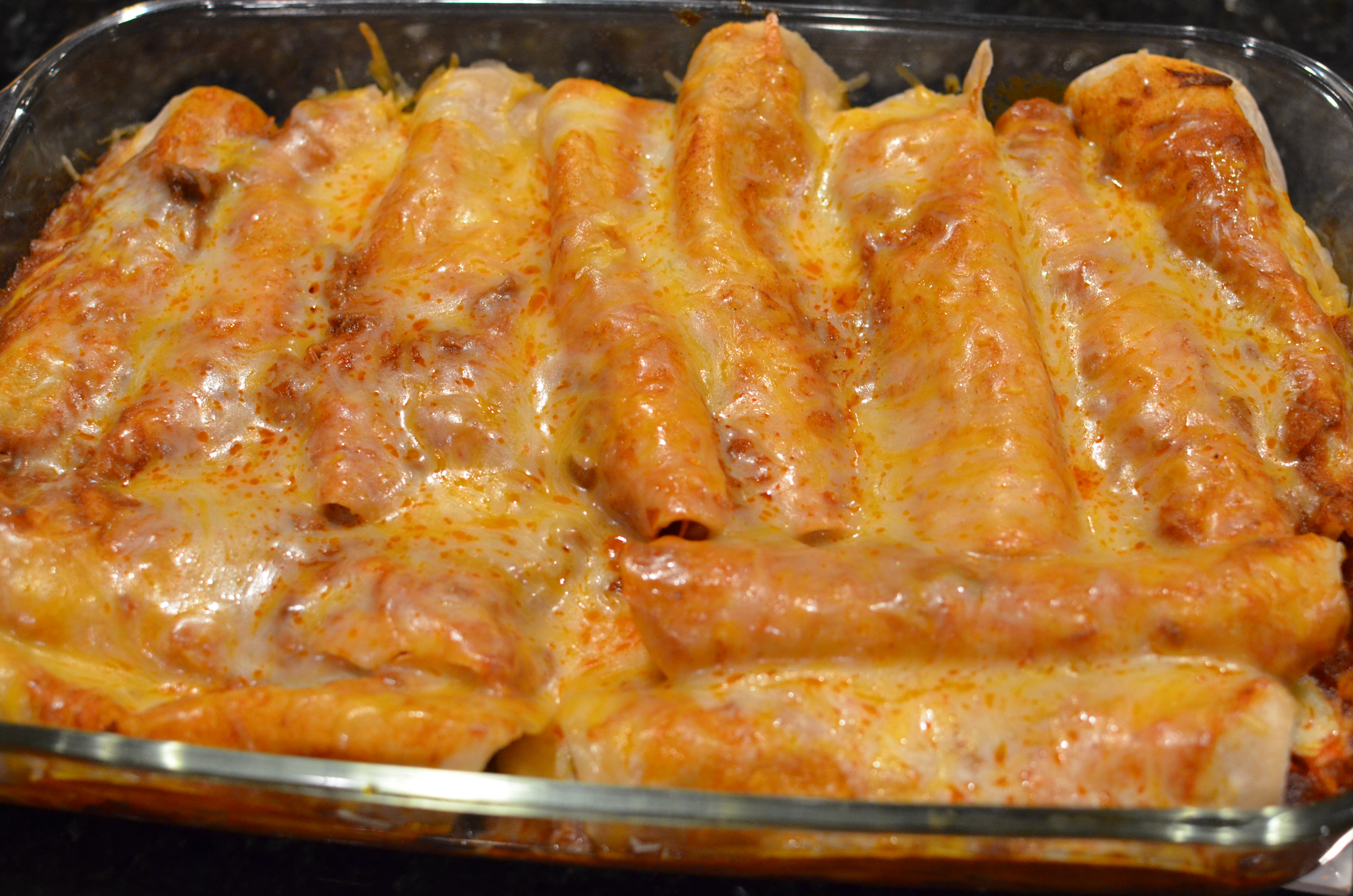 Authentic Mexican Enchiladas
 Authentic Beef Enchiladas Washed Down With A Spicy