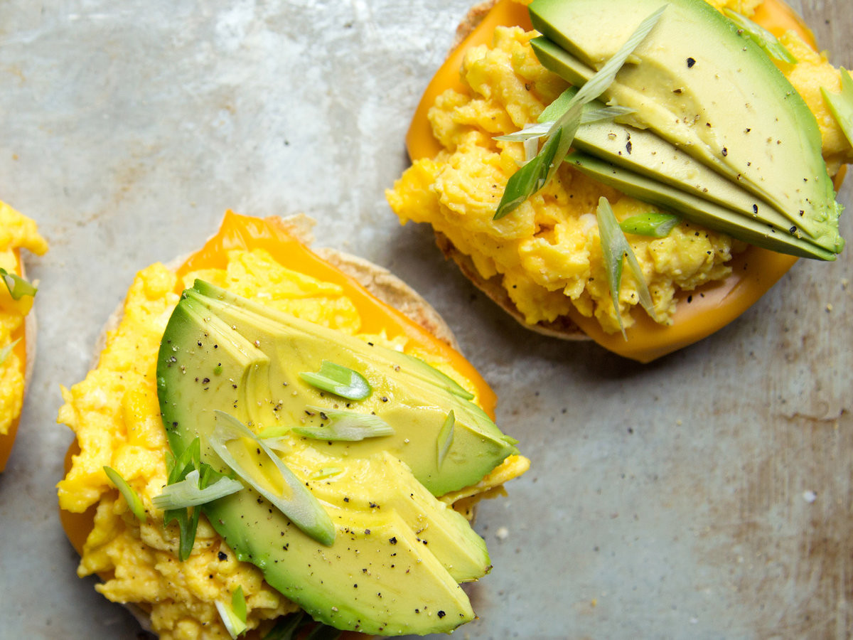 Avocado Breakfast Recipes
 Scrambled Egg and Avocado Breakfast Sandwiches Recipe