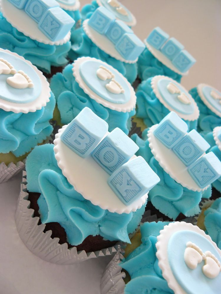 Baby Shower Cupcakes For Boys
 Baby shower blue cupcakes