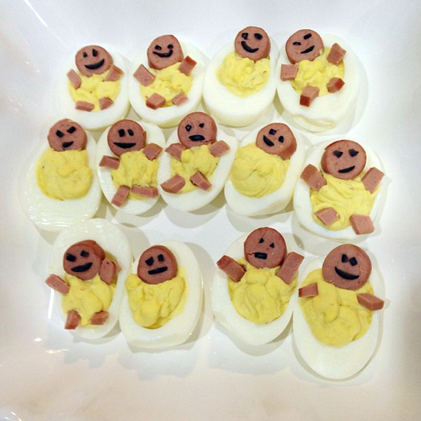 Baby Shower Deviled Eggs
 Deviled Egg Babies for a Baby Shower Crafty Morning