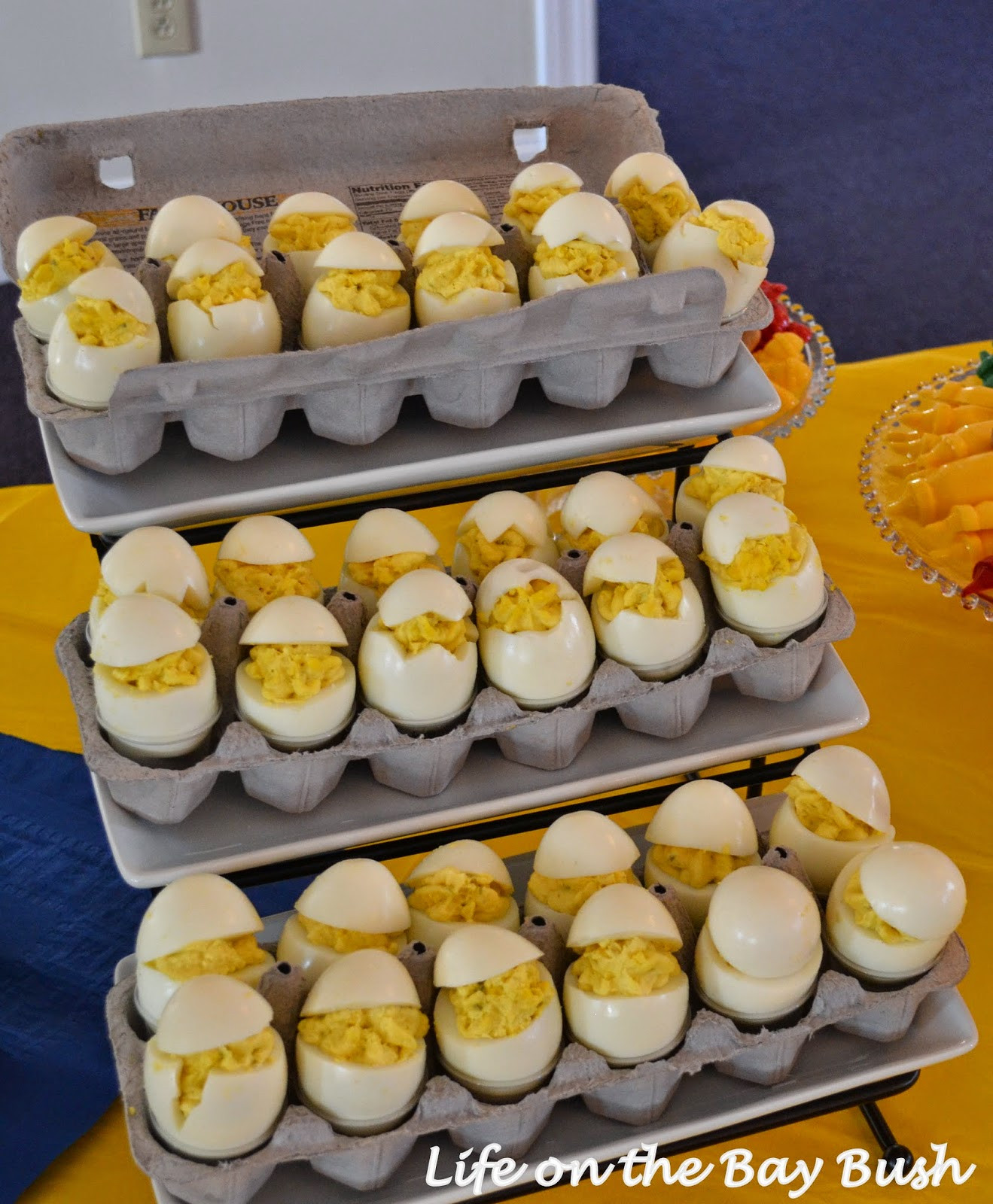 Baby Shower Deviled Eggs
 Life on the Bay Bush Sister s Barn Yard Baby Shower