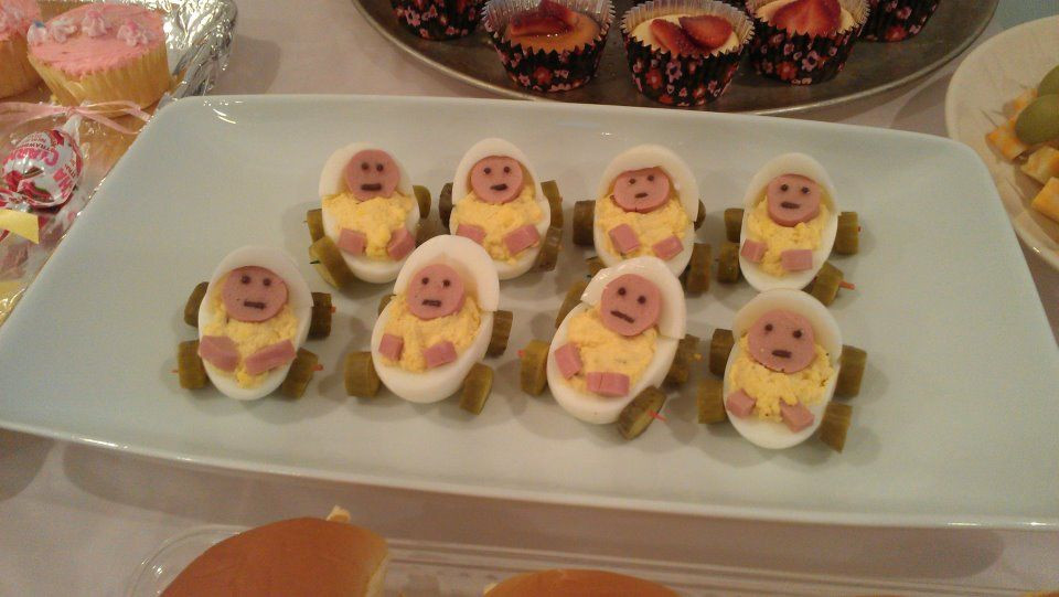 Baby Shower Deviled Eggs
 Deviled Eggs as Baby Carriages for Baby Shower Make