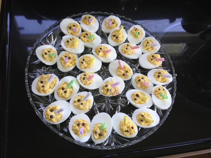 Baby Shower Deviled Eggs
 Deviled Egg Baby s with Baby Bottles for Baby Shower