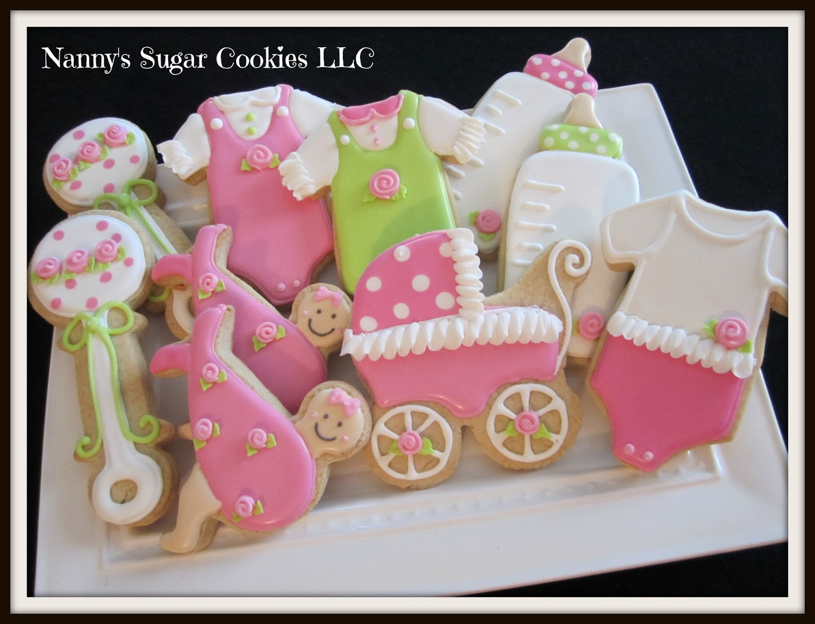 Baby Shower Sugar Cookies
 Nanny s Sugar Cookies LLC Baby Shower Cookie Favors