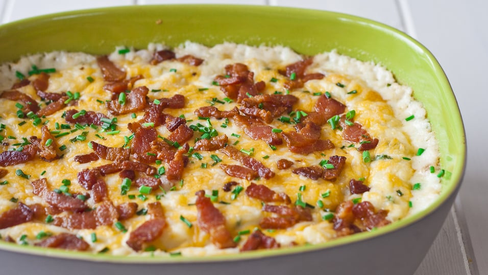 Bacon Mashed Potatoes
 Cheesy Mashed Potatoes with Bacon and Chives Jo Cooks