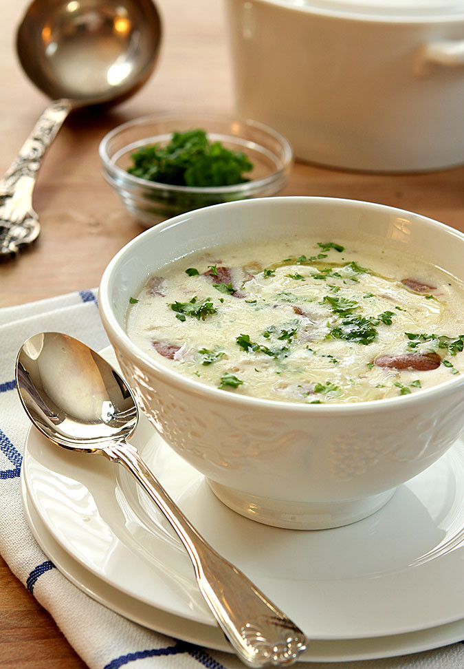 Bacon Potato Soup
 cream of potato soup with bacon