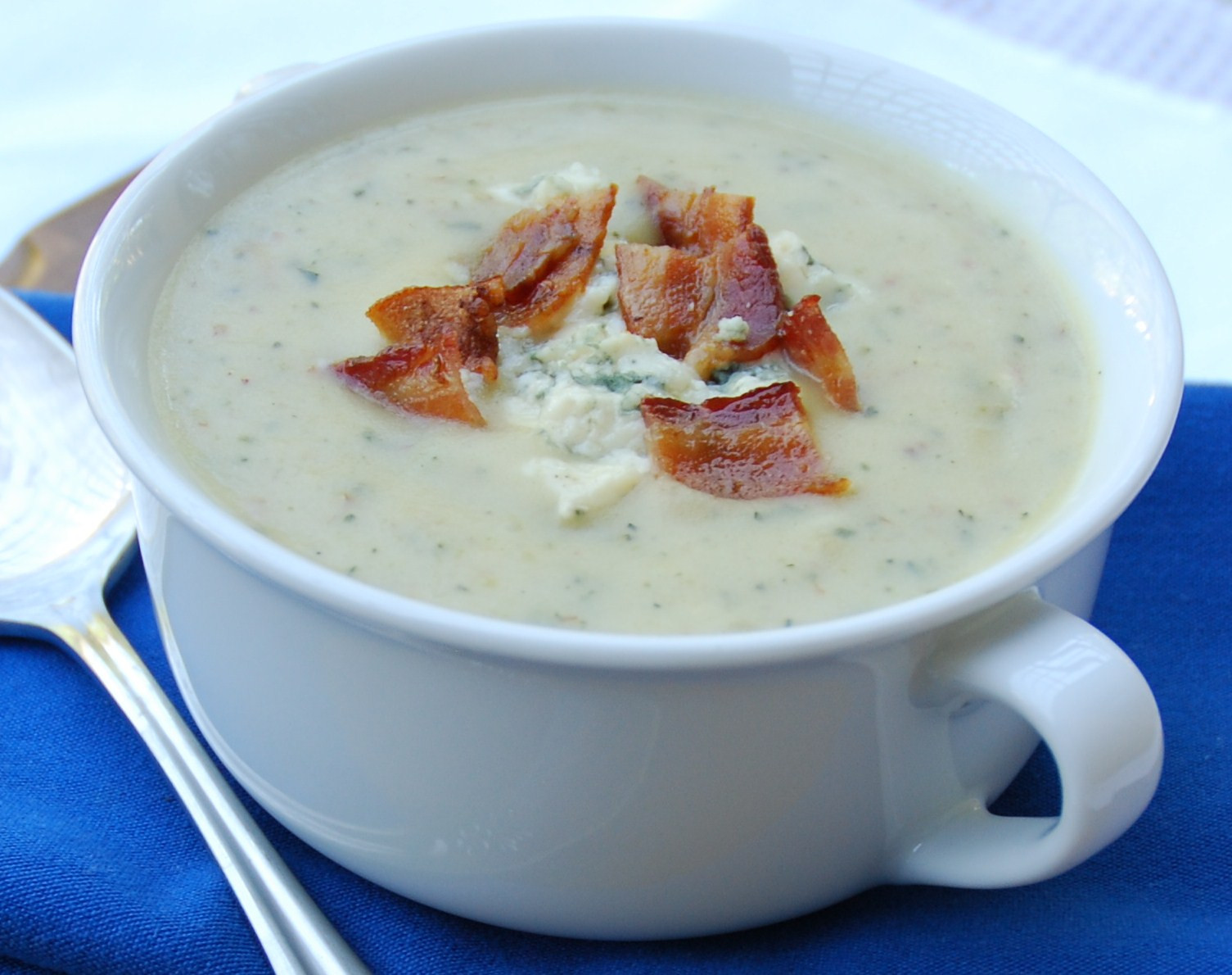 Bacon Potato Soup
 Fleur De Lectable Blue Cheese Bacon and Potato Soup