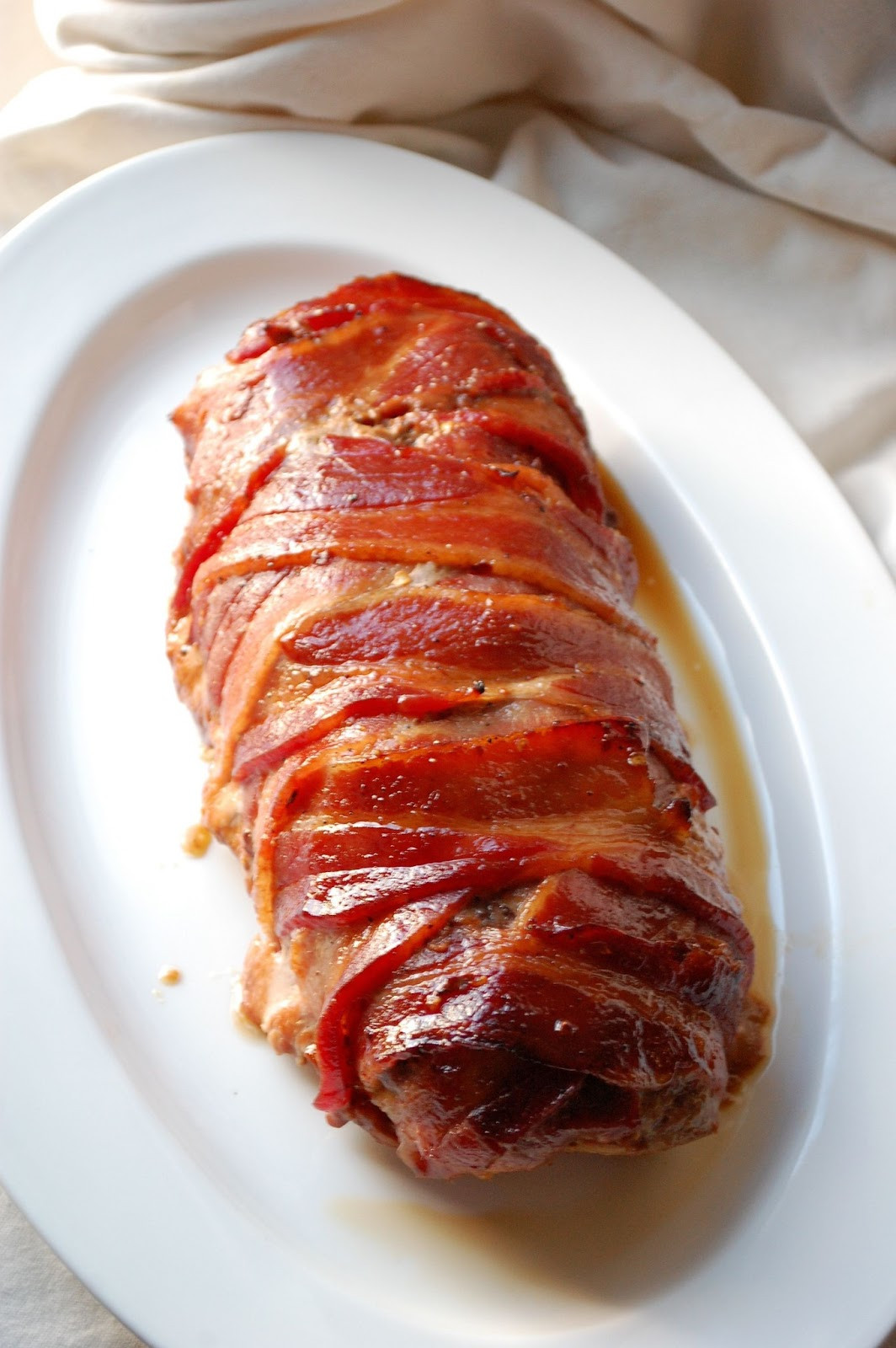 Bacon Wrapped Pork Loin Roast
 fruitcake or nuts Bacon Wrapped Pork Loin