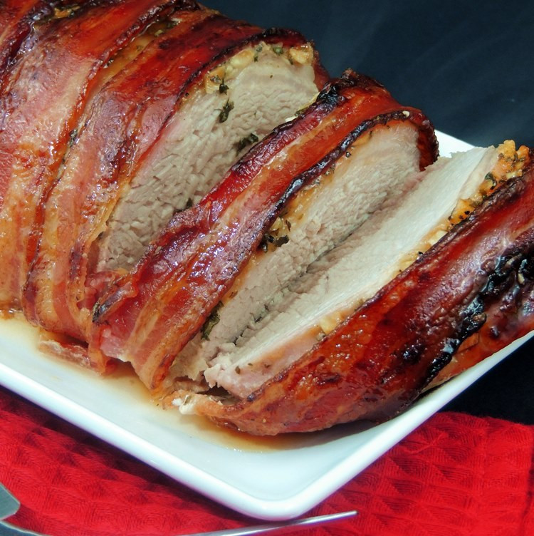 Bacon Wrapped Pork Loin Roast
 Bacon Wrapped Honey Mustard Pork Loin