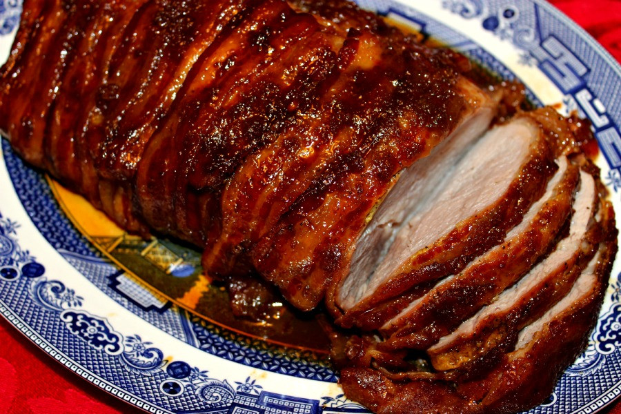 Bacon Wrapped Pork Loin Roast
 Sweet Tea and Cornbread Bacon Wrapped Maple Glazed Pork Loin