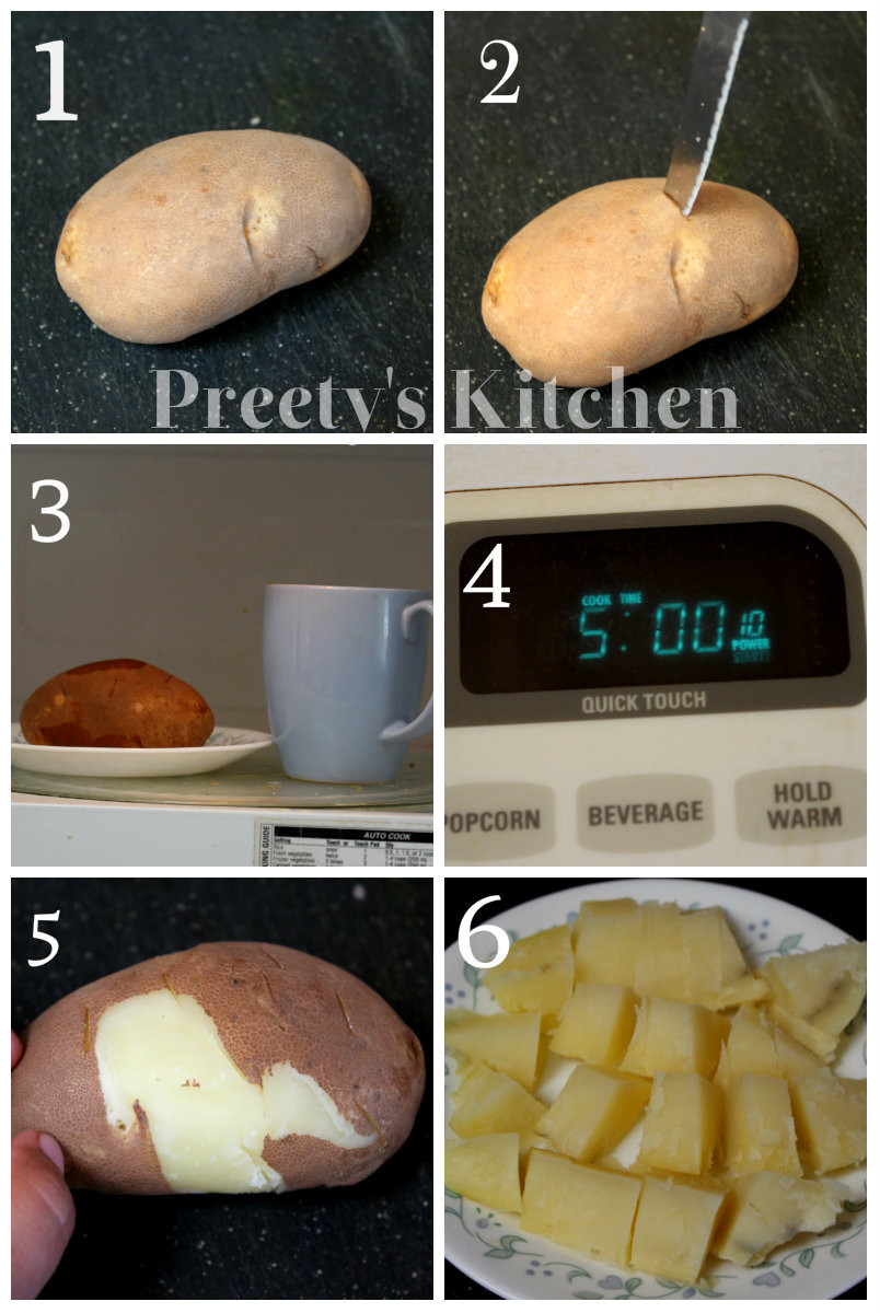 Bake Potato In Microwave
 Preety s Kitchen How to Steam Boil A Potato In Microwave
