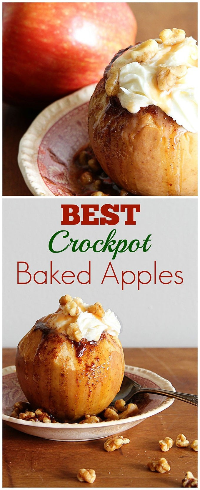 Baked Apples Dessert Recipe
 Crockpot Baked Apple Recipe House of Hawthornes