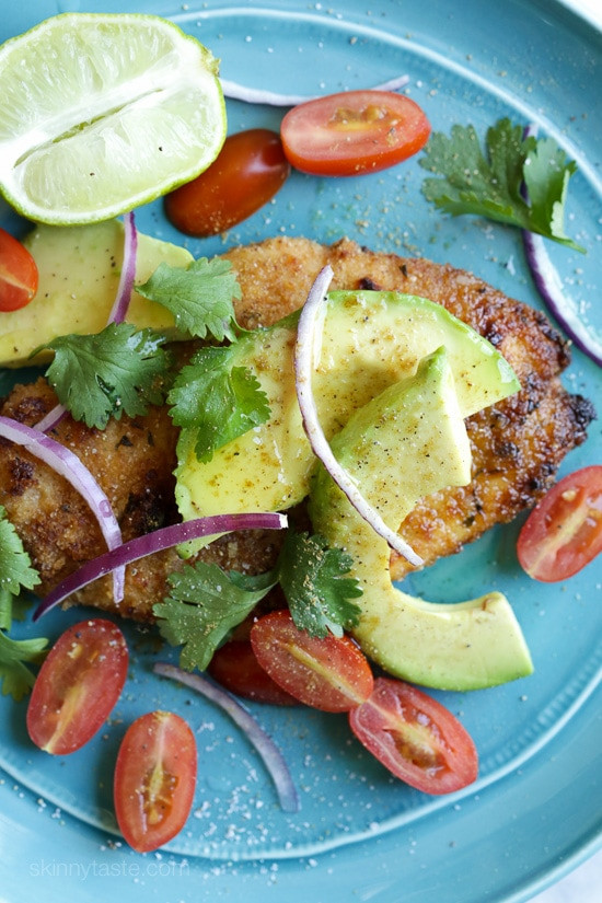 Baked Breaded Chicken Cutlets
 Breaded Chicken Cutlets with Deconstructed Guacamole