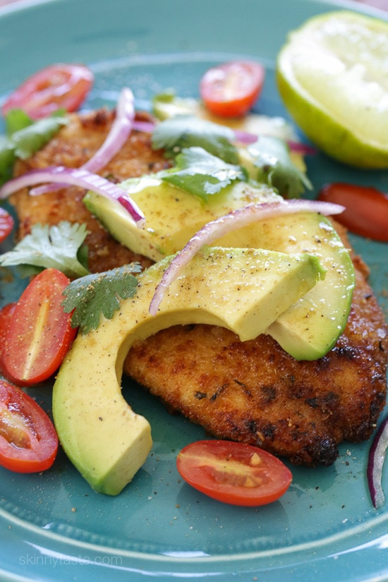 Baked Breaded Chicken Cutlets
 Breaded Chicken Cutlets with Deconstructed Guacamole