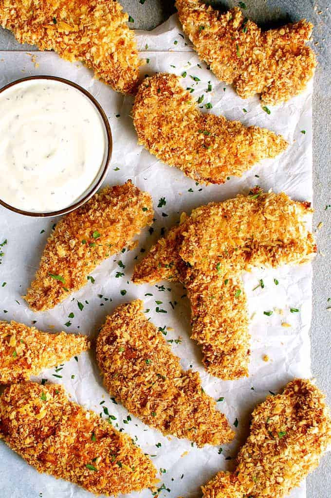 Baked Breaded Chicken Tenders
 Truly Golden and Crunchy Baked Breaded Chicken Tenders