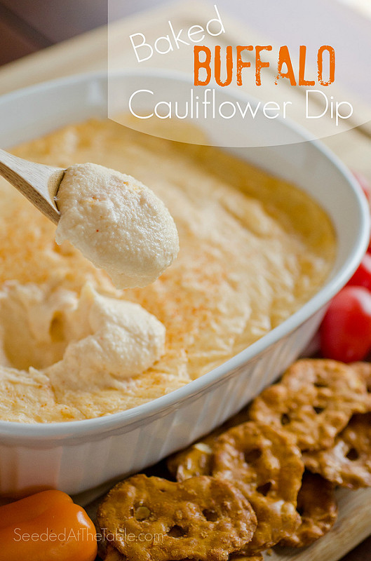 Baked Buffalo Chicken Dip
 Baked Buffalo Cauliflower Dip