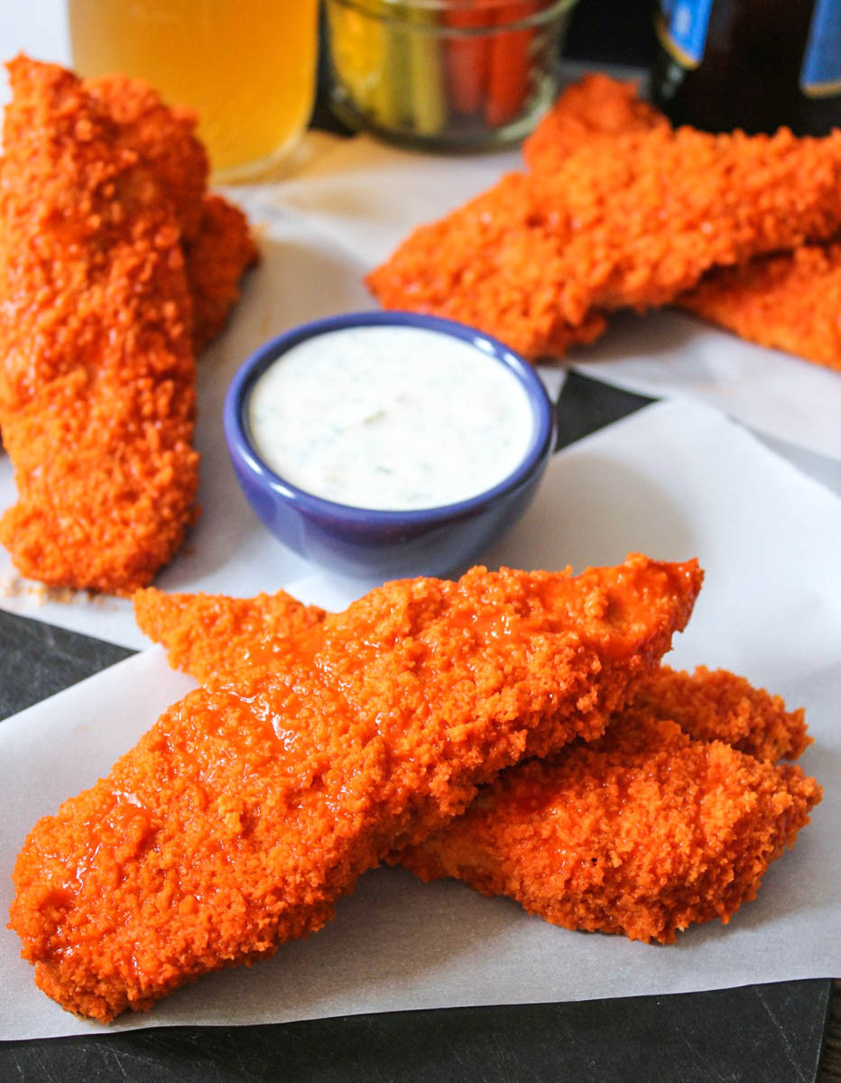 Baked Buffalo Chicken Tenders
 The Dude Diet Buffalo Chicken "Fingie" Edition