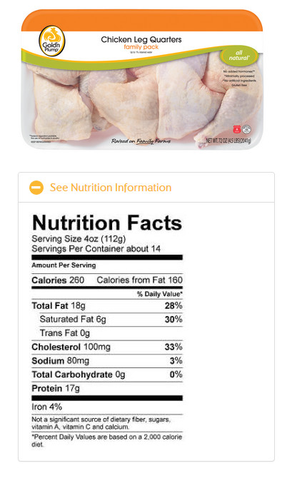 Baked Chicken Nutrition
 Calories Chicken