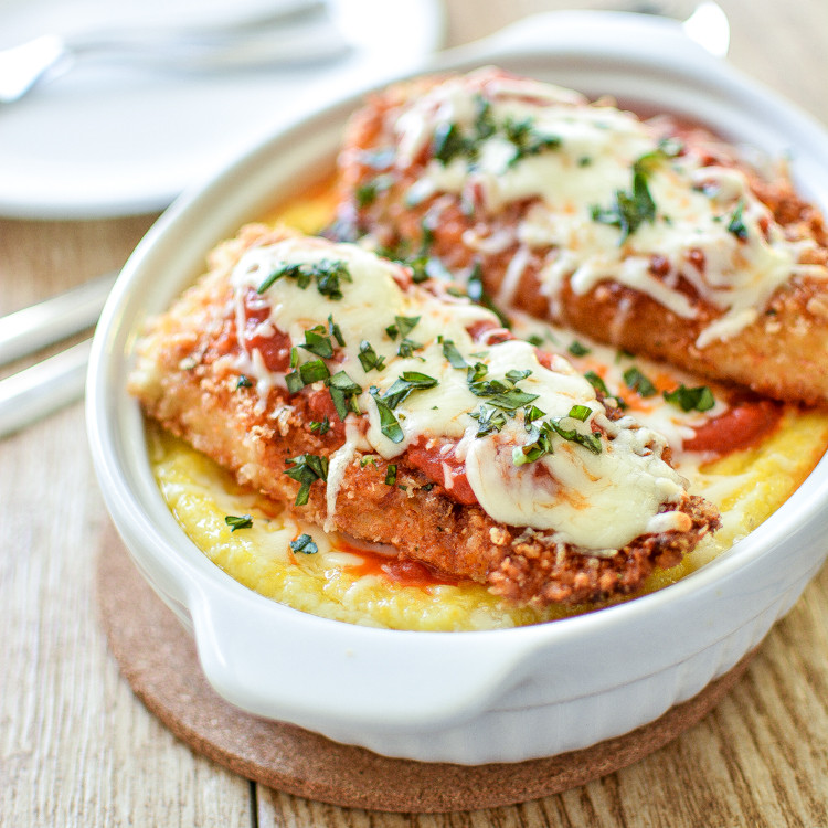 Baked Chicken Parmesan Recipe
 Baked Polenta with Classic Chicken Parmesan