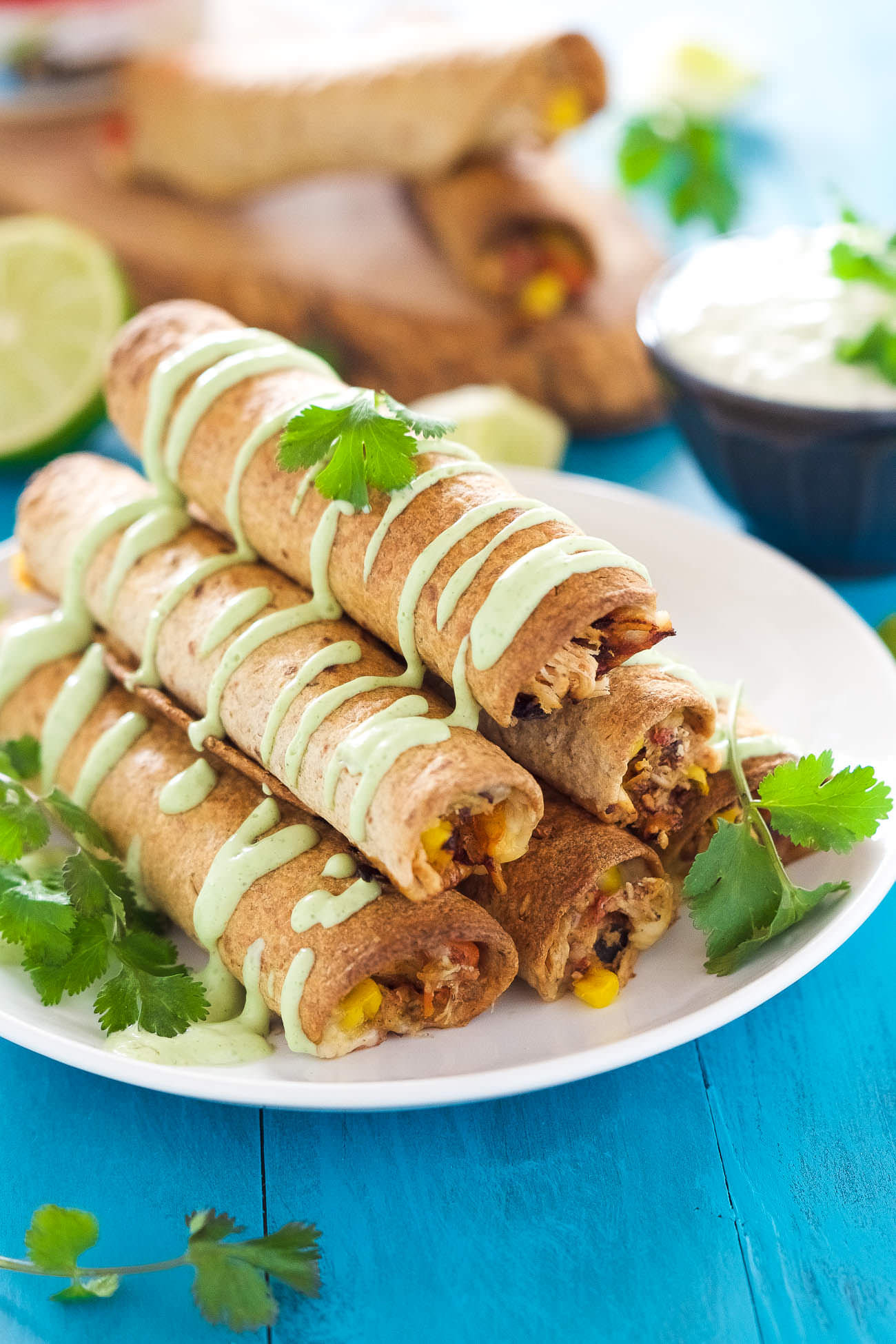 Baked Chicken Taquitos
 Cheesy Firecracker Baked Chicken Taquitos With Salt and Wit