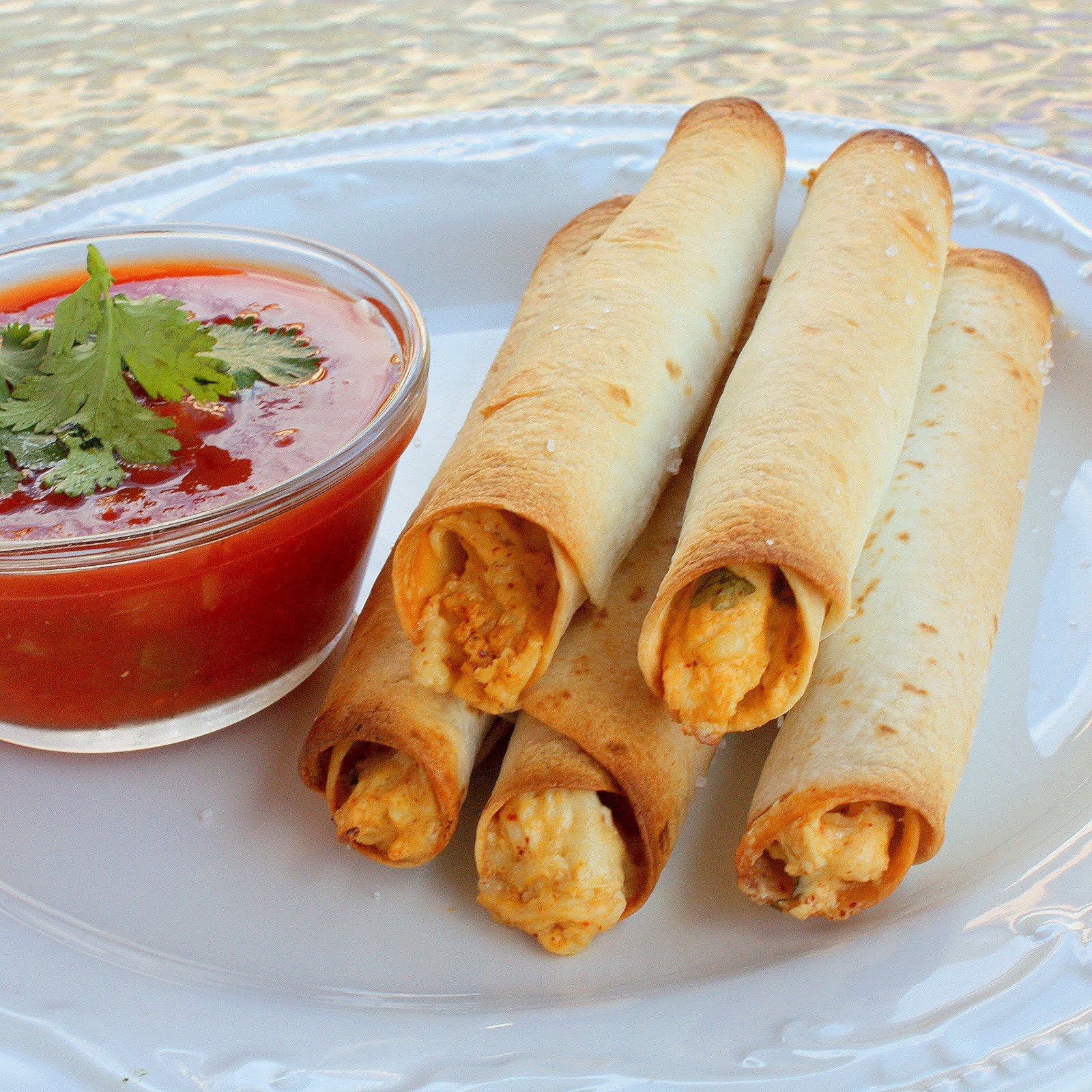 Baked Chicken Taquitos
 Healthy Hintzs Baked Creamy Chicken Taquitos with Café