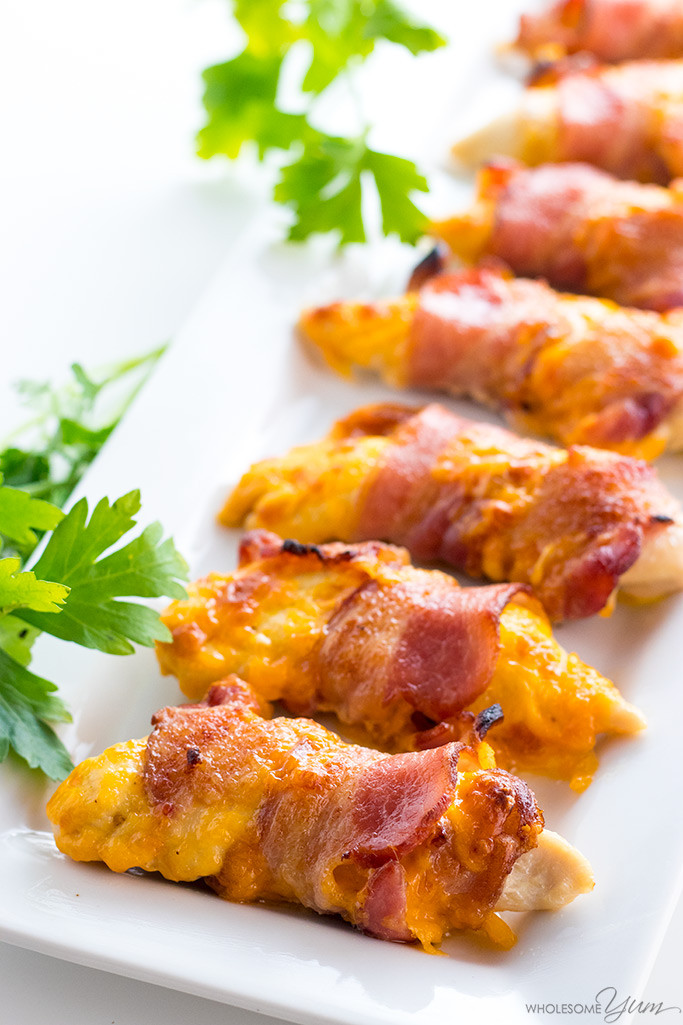 Baked Chicken Tender Recipes
 Baked Bacon Wrapped Chicken Tenders Recipe 3 Ingre nts