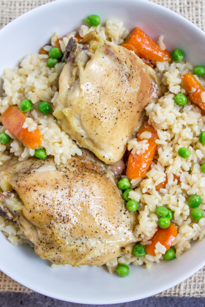 Baked Chicken Thighs And Rice
 baked chicken thighs and rice with cream of mushroom soup