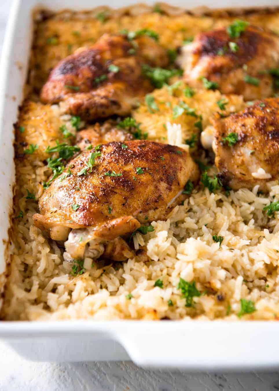 Baked Chicken Thighs And Rice
 Oven Baked Chicken and Rice No Stove