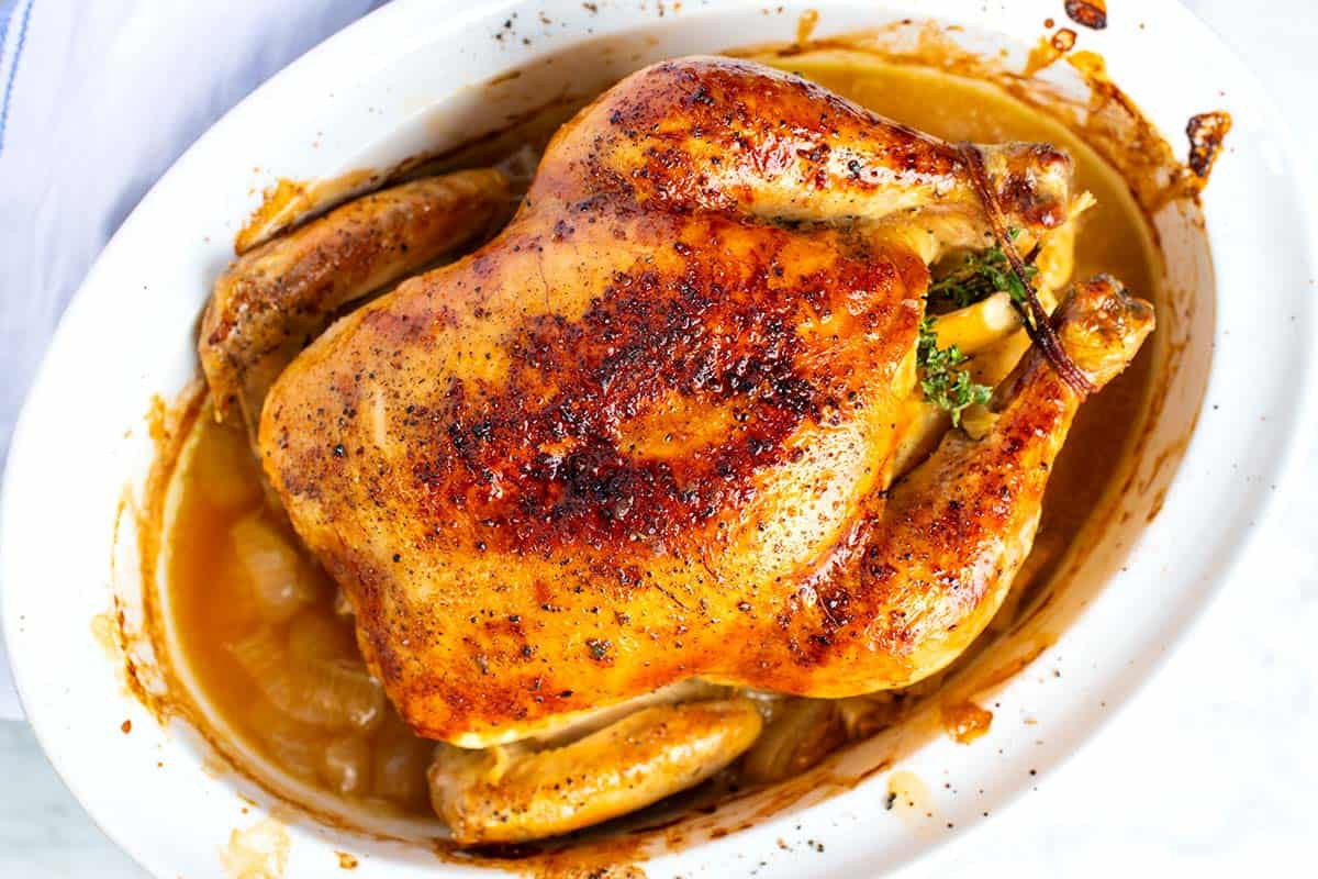 Baked Chicken Whole
 Simple Whole Roasted Chicken Recipe with Lemon