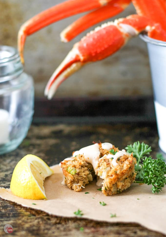 Baked Crab Cakes
 Baked Crab Cakes with Old Bay Tartar Sauce in a Muffin Pan