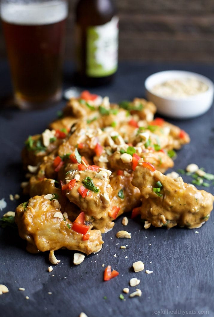 Baked Dinner Ideas
 Baked Chicken Wings with Thai Peanut Sauce