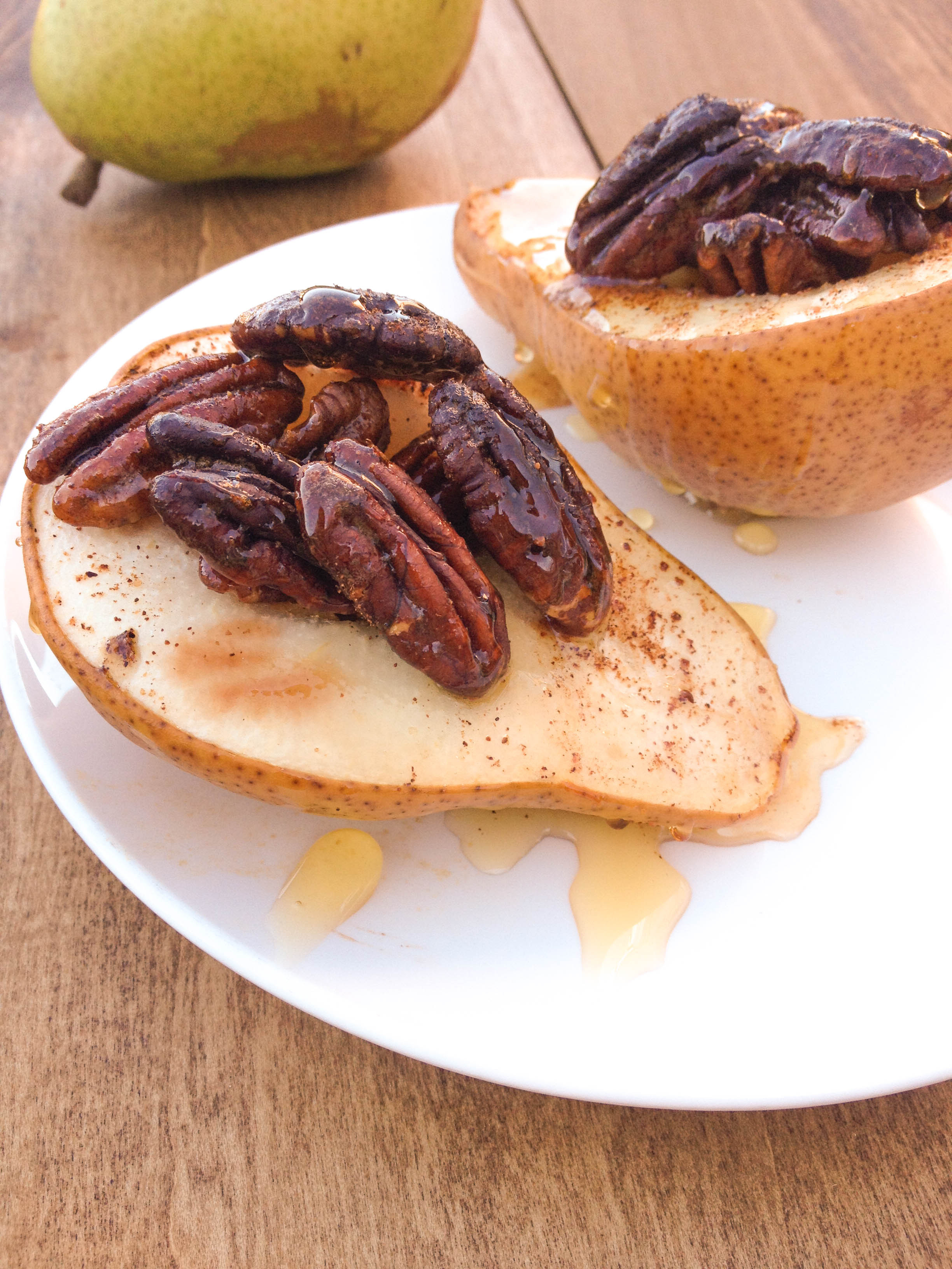 Baked Pear Dessert
 Baked Pears with Honey and Roasted Pecans Fueling a Fit Fam