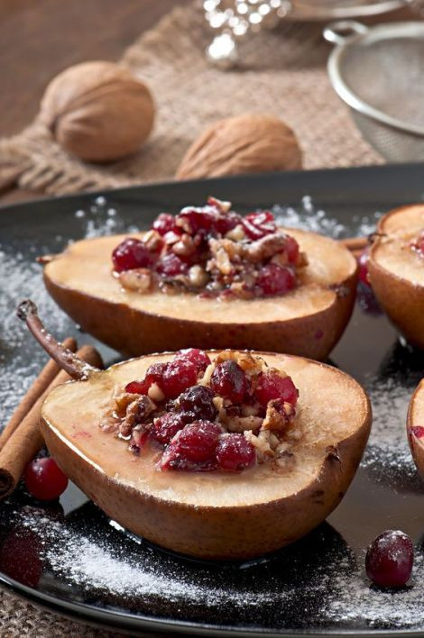 Baked Pear Desserts
 Cardamom Baked Pears Stuffed with Cranberries and Raisins