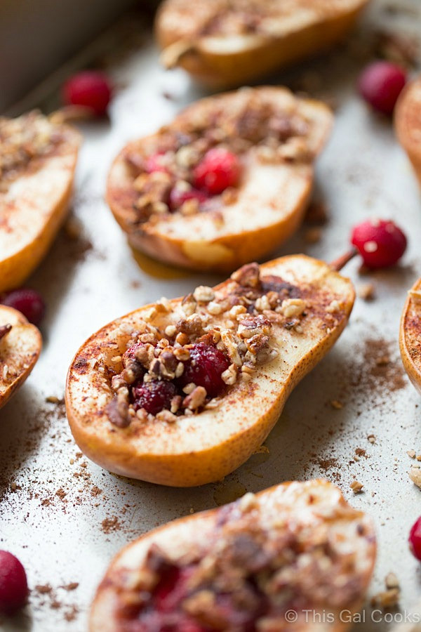 Baked Pear Desserts
 Baked Pears with Honey Cranberries and Pecans