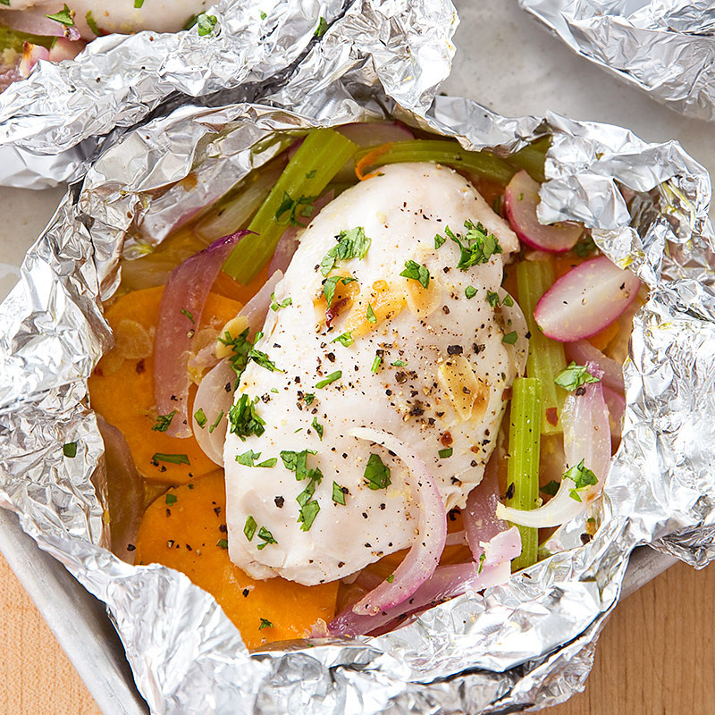 Baked Potato In Foil
 Chicken Baked in Foil with Sweet Potato and Radish