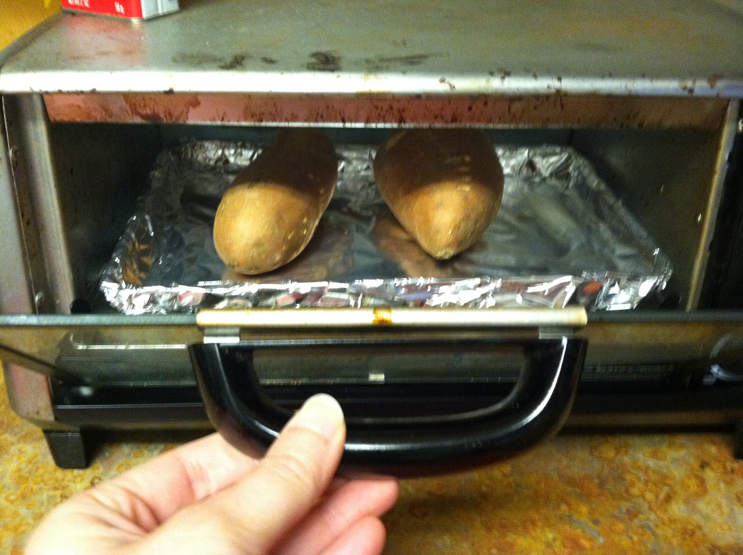 Baked Potato In Toaster Oven
 sweet potatoes