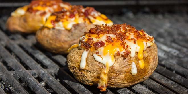 Baked Potato On The Grill
 Grilled Cheddar Bacon Twice Baked Potatoes Recipes