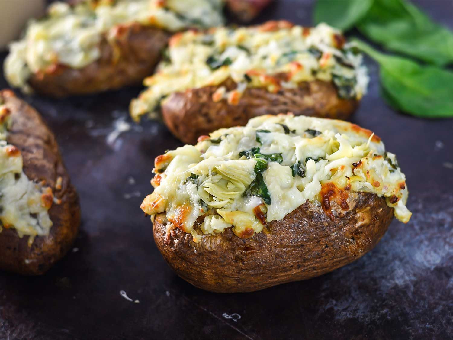 Baked Potato Recipe
 Spinach and Artichoke Dip Baked Potatoes Recipe