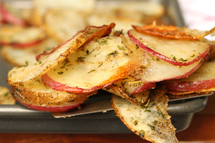 Baked Potato Slices
 Baked Herbs and Parmesan Potato Slices