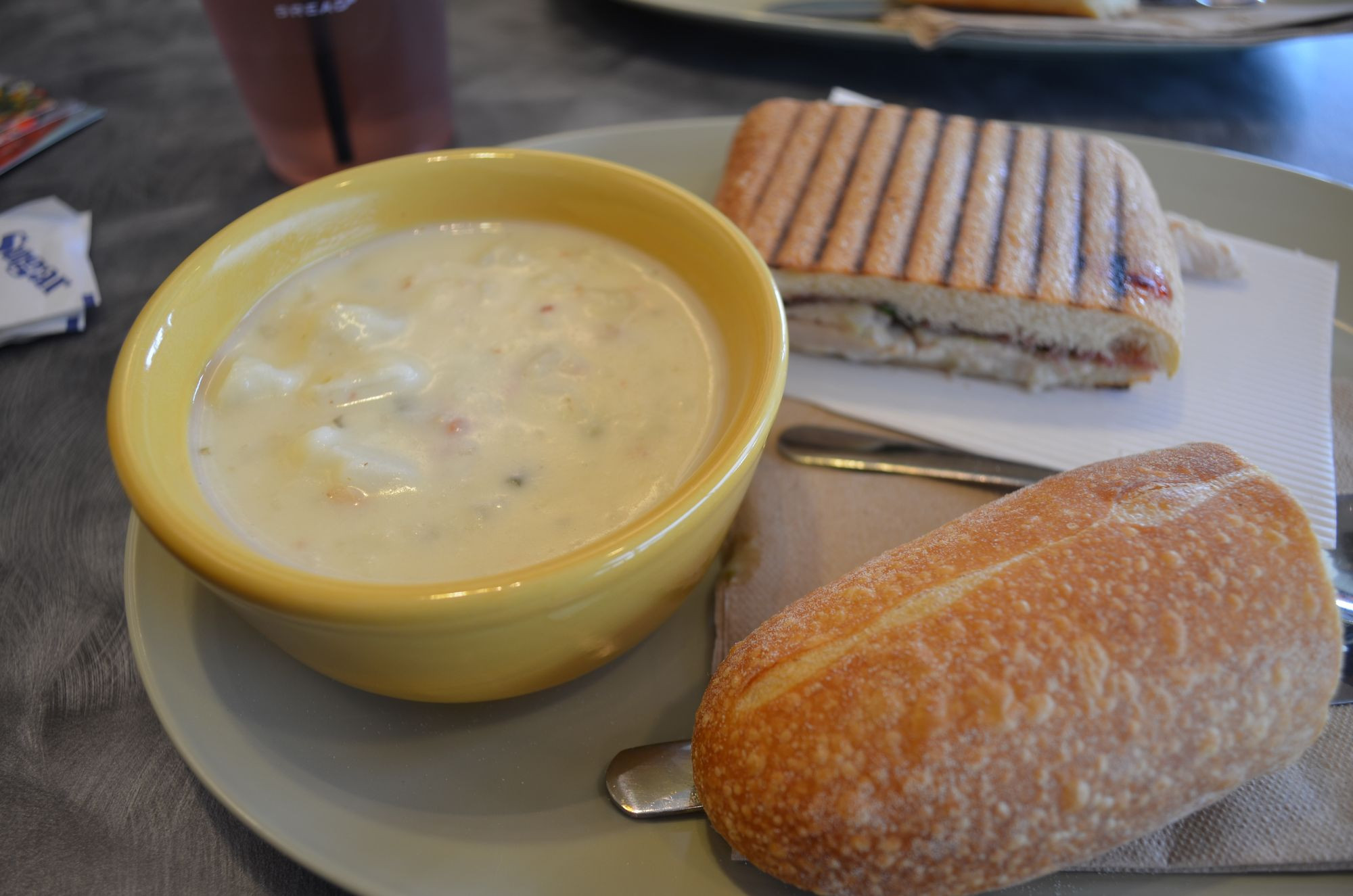 Baked Potato Soup Panera
 Panera Baked Potato Soup with a Turkey Cranberry Panini