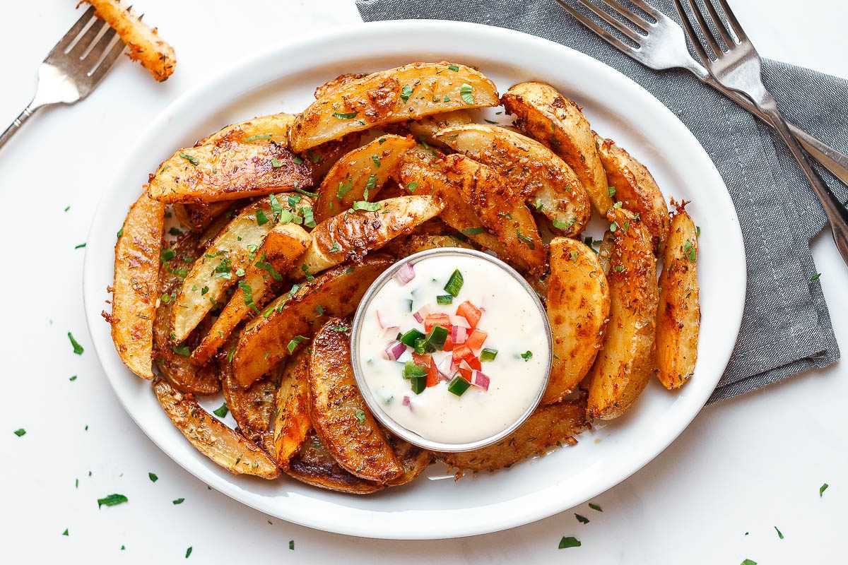 Baked Potato Wedges Recipe
 Baked Garlic Parmesan Potato Wedges Recipe — Eatwell101