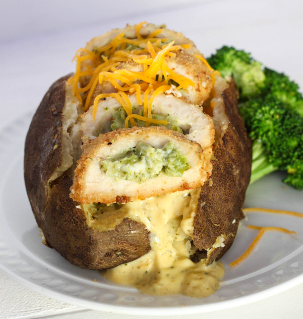 Baked Potato With Cheese
 Chicken Broccoli Cheese Baked Potatoes with Barber Foods