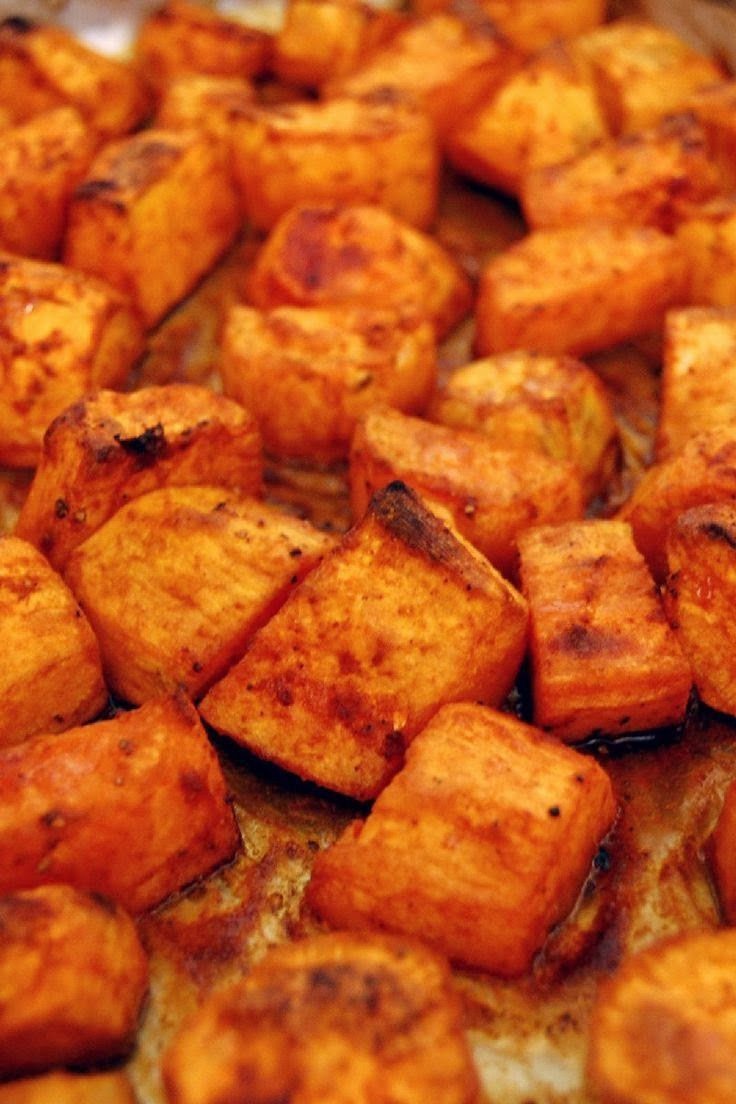 Baked Sweet Potato Cubes
 Roasted Sweet Potatoes with Honey and Cinnamon