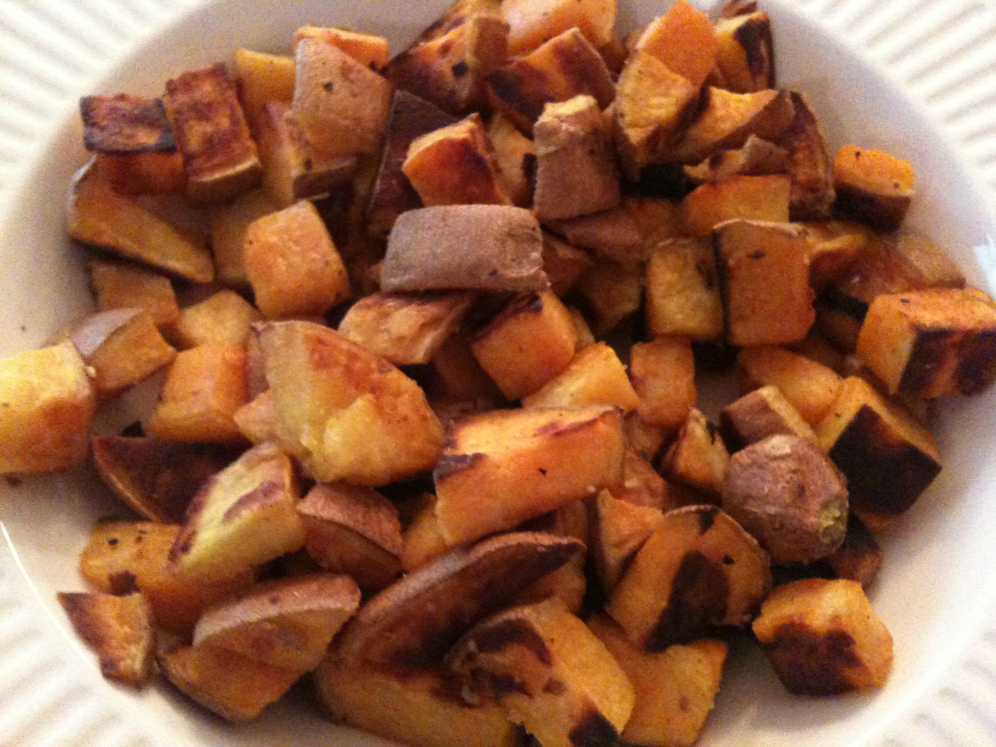 Baked Sweet Potato Cubes
 baked sweet potatoes cubed Peter K Fitness