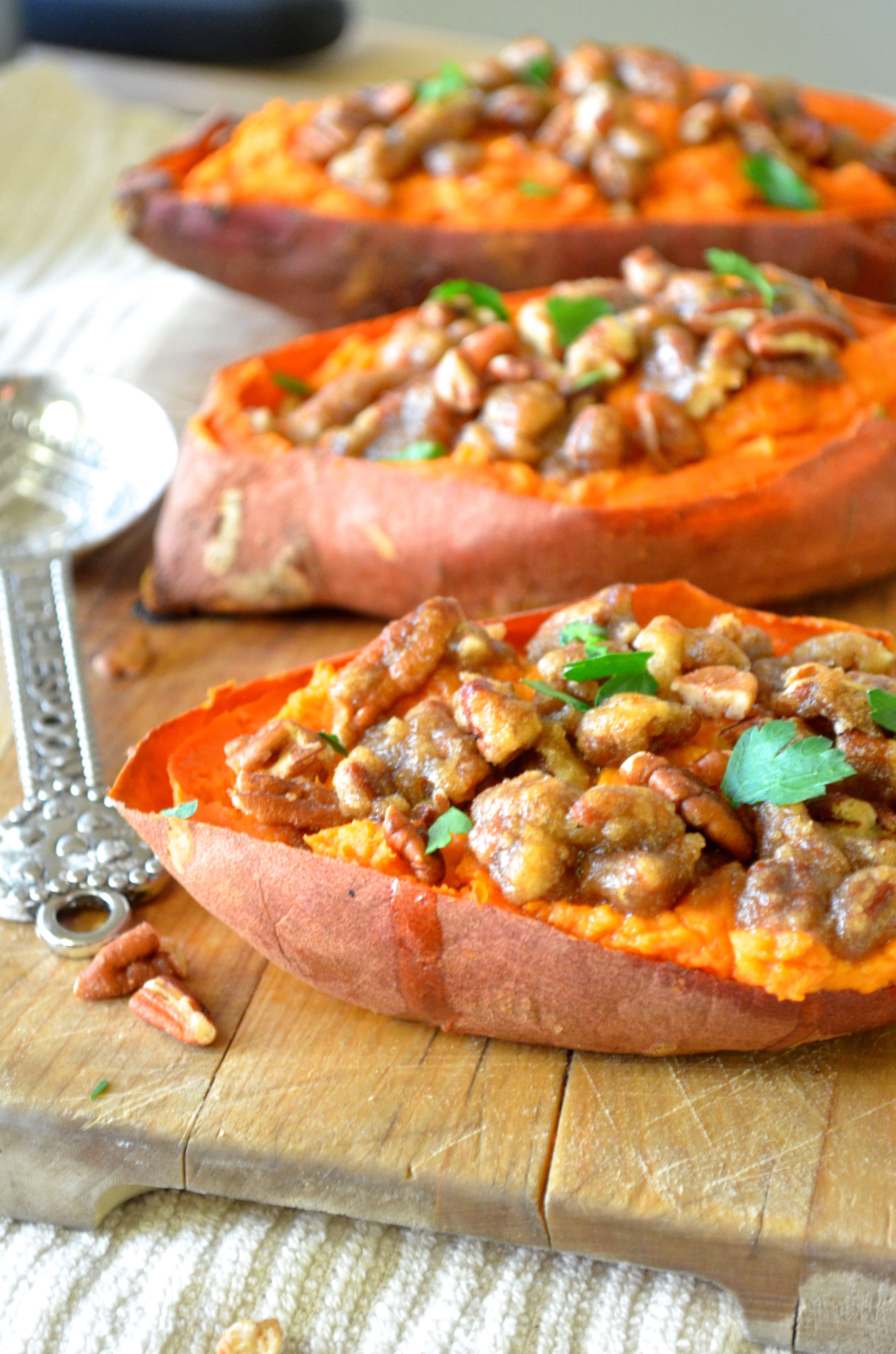 Baked Sweet Potato Recipe
 Twice Baked Sweet Potatoes with Pecan Streusel