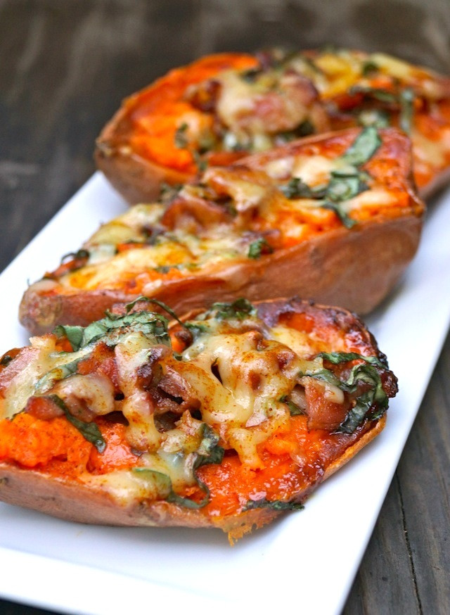 Baked Sweet Potato Recipe
 Bacon Basil Baked Sweet Potato Recipe