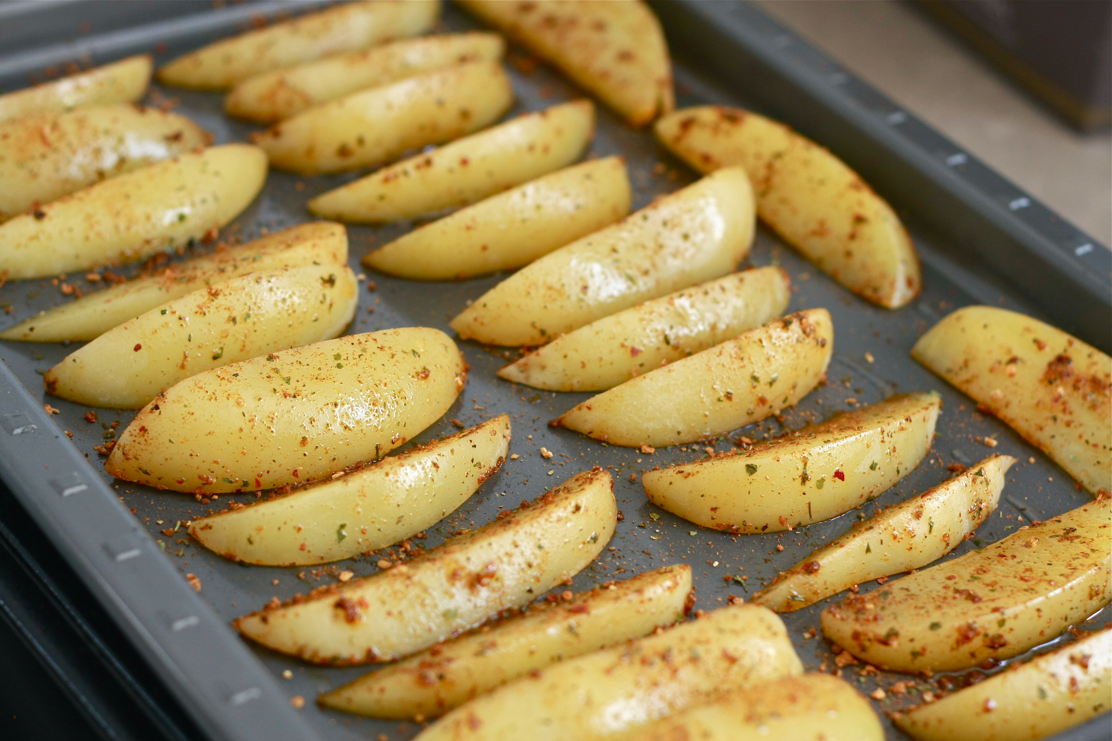 Baking Potato Wedges
 Crispy Oven Baked Chermoula Potato Wedges