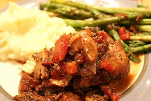 Balsamic Chicken Thighs
 braised balsamic chicken thighs