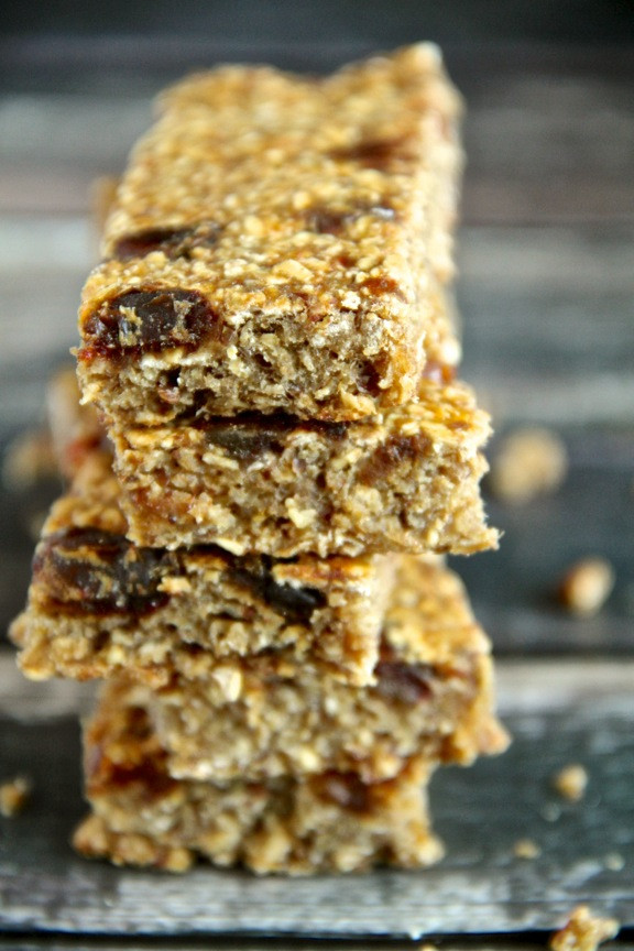 Banana Bread Bars
 banana bread granola bars running with spoons